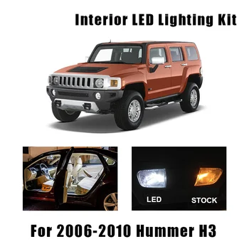 13pcs Balts Bez Kļūdām, LED salona Apgaismojuma Lasījumā Spuldzes Komplektā piemērots 2006 2007 2008 2009 2010 Hummer H3 Dome Durvju Licences Lampas
