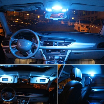 13pcs Fastoon salona Apgaismojuma T10 Bez Kļūdām LED Hyundai Santa Fe 2007. - 2012. Gadam Automašīnu Kartes Dome Bagāžnieka numura zīme Lampiņa Iedegas