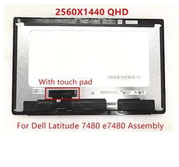 14.0 collu LCD ekrāns Dell Latitude 7480 e7480 LCD + touch digitizer montāža 0NP52H LP140QH1-SPH1B140QAN01.2