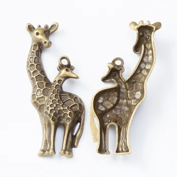 15 gabali retro metāla cinka sakausējuma žirafe Kulons par DIY roku darbs rotaslietas, kaklarota, padarot 8104