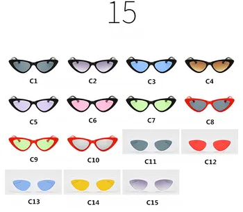15 krāsas Vintage Cat eye Saulesbrilles Sieviešu Sexy Retro Mazo Saules Brilles Zīmola Dizainere Krāsains Brilles Sieviešu Oculos