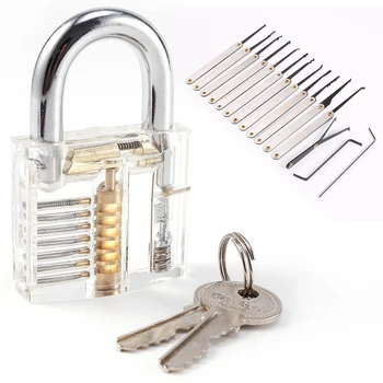 15PCS Prakses Lock Pick Iestatīt Caurspīdīgu Redzams Vara piekaramo atslēgu, Atslēdznieks Piegādes Mācību Prasmju Rokas Instrumenti, Aparatūra