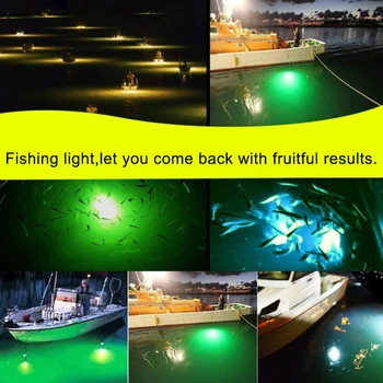 15W 12V 30W 108pcs 2835 LED Zemūdens Zvejas Gaismas Vizuļi Fish Finder Lampas Piesaista Garneles, Kalmāri Krilu Zila, Zaļa, Balta Gaisma