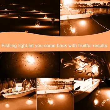 15W 12V Zvejas Dzeltenā Gaisma 108pcs 2835 LED Zemūdens Zvejas Gaismas Vizuļi Fish Finder Lampas Piesaista Garneles, Kalmāri Krilu