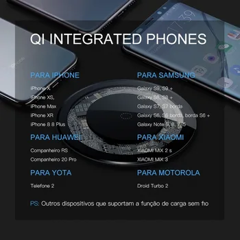 15W, Qi Redzama Bezvadu Lādētājs iPhone 11 X Xs Max Bezvadu Lādēšanas paliktņa Samsung S9 S10+ Piezīme 9 10 Ātri indukcijas Maksas