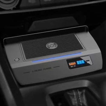 15W, auto QI bezvadu lādētāju ātrās uzlādes plate panelis tālruņu lādētāju Honda Civic 2016 2017 2018 2019 piederumi iPhone 8