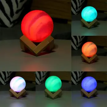 16 Krāsas, 3D Druka Zvaigžņu Mēness Lampas Krāsains Mainīt Touch Mājas Dekori Radošo Dāvanu Led Nakts Gaisma Varavīksnes Lampas Dropshipping