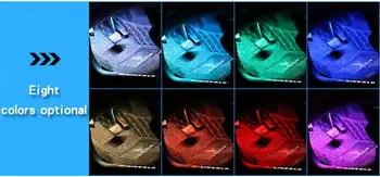 16 Krāsu LED Gaismas Automašīnas salona Atmosfērā LED Lentes RGB Gaismas Saskaņā Dash Grīdas Pamatnes LED RGB Gaismas Apgaismojuma Mūzikas Kontrole