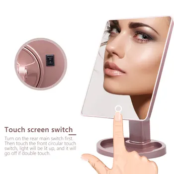 16 LED Light Touch Ekrāns, Kosmētikas Spogulis Ar 10x Palielināmais Stikls Elastīgu Kosmētika Galda Spogulis Tualetes Spoguļa augstas kvalitātes