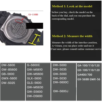 16 mm līdz 22 mm Nerūsējošā Tērauda Adapteri Savienotājs Casio G-Shock GA-110 DW-5600 GW-M5610 GWX-56 Metāla Skatīties Pielāgot Piederumi