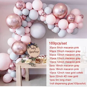 169 gab Dzimšanas dienu Baloniem, Konfeti Uzstādīt Ziemassvētku balonu dekors Dzimšanas dienas Puse, Kāzu Dekorēšana, Kāzu Jubileja globals