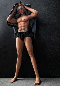 170cm TPE Vīriešu Dzimuma Lelle Sporta Vēdera Muskuļu Love lelle ar 18 cm Dildo Dzimumlocekļa Sievietes vai Geji Līdzeklis Seksa Rotaļlietu Par Homoseksuālām