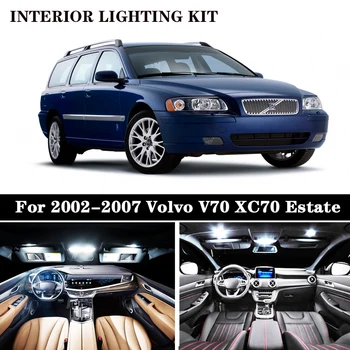 18Pcs Canbus Balta Auto LED salona Apgaismojuma Pakete Komplekts Volvo V70 XC70 Īpašuma 2002 2003 2004 2005 2006 2007 LED salona Apgaismojuma