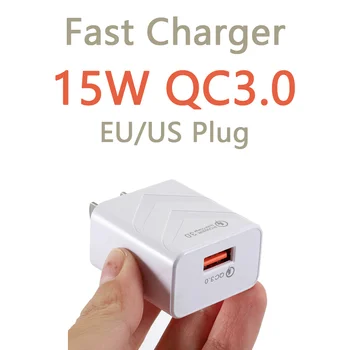 18W QC3.0 Lādētājs ES/ASV Plug USB Lādētāju Xiaomi Phone Adapteris Huawei Mate 30 Planšetdatoru, Portatīvo Sienu Mobilo Lādētāju