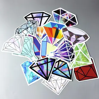 18pc/Daudz Atdzist Pavisam Nejauši Grafiti Crystal Diamond Uzlīmes Scrapbooking Skeitborda Ūdensizturīgs PVC Klēpjdatoru Bagāžas Uzlīmes, Iepakojums
