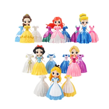 18pcs/daudz 8cm Princese Attēls Rotaļlietas, Drēbes, Maināms Sniega Balta Nāra PVC Kolekciju Modelis Rotaļlietas Lelle