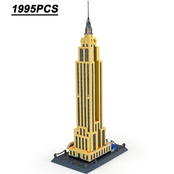 1995PCS Pasaules Slaveno Arhitektūras Empire State Building Bloki Dizainers Bērniem Ķieģeļu Celtniecības Ķieģeļus Bērniem, Rotaļlietas, Dāvanu