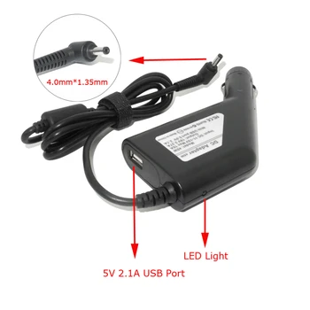 19V 2.37 4.0*1.35 mm 45W Klēpjdatoru Dc Auto Lādētājs ASUS Zenbook UX21A UX31A UX32A UX32V Strāvas Adapteris 5V 2.1 A USB Lādētāja