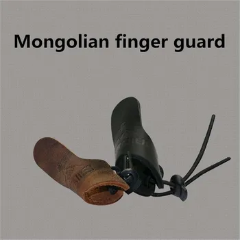 1GB 2 krāsu mongoļu tradicionālās šaušanas priekšgala pirkstu eskorts šāvēja medību šaušanas paklāja cimdi etiķetes velciet bultiņas