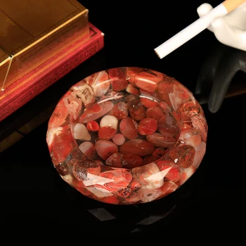 1PC Caurspīdīga kristāla pelnu trauku augstas kvalitātes mājas minerālu ziemeļvalstu plaukta Ametista kristāla agate mājas decoracion moderno DIY dāvanu