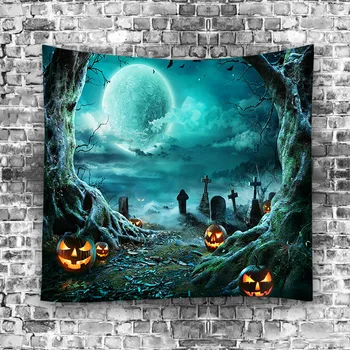 1PC Halloween Gobelēns Ar Galvaskausa Drukāt Fona Karājas Uz Guļamistabas Sienas, Mājas Dekoru Halloween Gobelēns, Dārza 2021