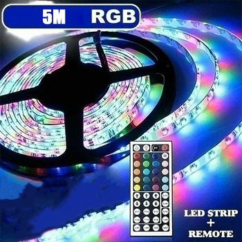 1Set RGB LED Gaismas 5050 Sloksnes Lentes Lukturi ar Tālvadības Mājas Apgaismojums DC SMD5050 SMD 12V Dzīvojamā Istaba Slēdzis