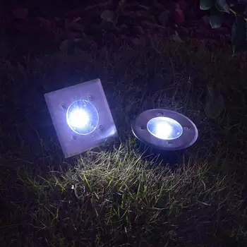 1gb Saules Powered LED Klāja Apgaismojums, Nerūsējošā Tērauda Āra Dārza Ūdensizturīgs Zālienu Zem Zemes Grīdas Lampas Gaismas