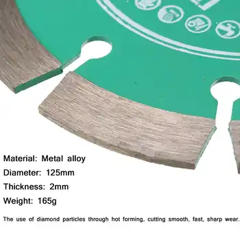 1gb izmantots 125mm Metāla Sakausējuma Dimanta Zāģa Asmeni Riteņu Griešanas Disks paredzēts Betona, Marmora Mūra, Flīžu Biezums 2mm Inženierzinātņu Griešanas