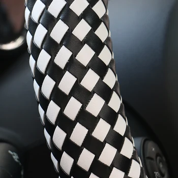 1gb mākslīgās ādas 3D rokām austi stūre segtu Automašīnas stūres rata dekoratīvie piederumi BMW mini countryman cooper