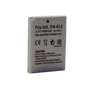 1pc 1400mAh EN-EL8 LV EL8 ENEL8 Digitālo Kameru Baterijas Par NIKON CoolPix P1 P2 S1 S2 S3, S5, S50 S51 S52 PM087 Akumulators