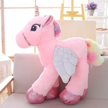 1pc 50/60/90cm Cute Karikatūra Dzīvnieku Pegasus Liels Unicorn Plīša Rotaļlieta Stuff Lelle Mīksto Dzīvnieku Dzimšanas dienas Dāvanas Bērniem bērnu