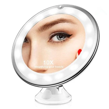 1pc Grims Iedomība Spogulis ar LED Gaismas 7/10X Palielināmais Kosmētikas Spogulis LED Spogulis Portatīvo Palielinājuma indikators iedegas Rokas Spoguļi