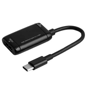 1pc Melns USB-C C Tipa HDMI-savietojams Adapteris USB 3.1 Kabelis MHL Android Tālrunis Tablete USB3.1 C Ar HDMI savietojams Adapteris