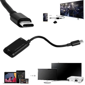 1pc Melns USB-C C Tipa HDMI-savietojams Adapteris USB 3.1 Kabelis MHL Android Tālrunis Tablete USB3.1 C Ar HDMI savietojams Adapteris