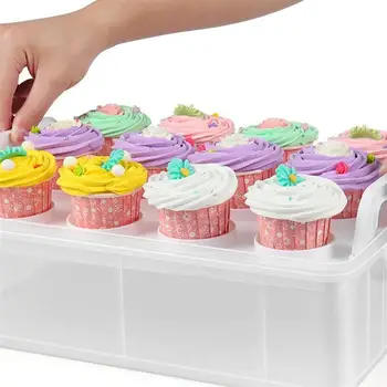 1pc Muffin Kūka Konteineru Cupcake Turētājs Cupcake Kastes Kūka Uzglabāšanas Kaste, lai Puse