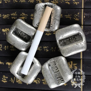 1pc ķīniešu antīkā Kolekcija taisnstūrveida sudraba lietņu Ģimenes apdare dāvanas metāla rokdarbu Nejauši sūtīt