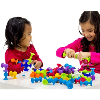 1set Jaunas Mīkstās Celtniecības Bloki bērniem DIY Pop squigz sūcējs Smieklīgi Silikona bloka Modelis Celtniecības Rotaļlietas, Radošas Dāvanas mazulis, Zēns,