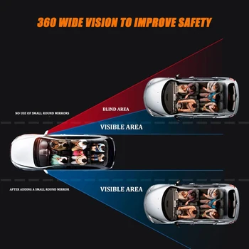 1x Automašīnu 360 Grādu Blind Spot Spogulis, Platleņķa Atpakaļskata Spogulis Hyundai IX35 IX25 Santa Fe, Sonata 9 Tucson 2016 2017 2019