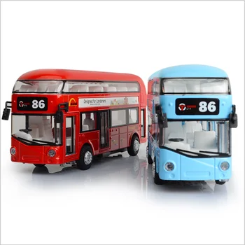 1：50 Sakausējuma divstāvu ekskursiju Autobusu Gaisa Kondicionēšanas Autobuss Pilsētas Autobuss Modelis Bērnu Skaņu Un Gaismas Rotaļu Auto Zēnu rotaļlietās