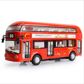 1：50 Sakausējuma divstāvu ekskursiju Autobusu Gaisa Kondicionēšanas Autobuss Pilsētas Autobuss Modelis Bērnu Skaņu Un Gaismas Rotaļu Auto Zēnu rotaļlietās