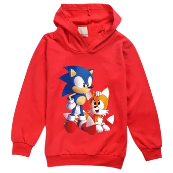 2-16Y Anime Sonic Ezis Karikatūra pelēkā vārna Bērniem, Hoodies Baby Girl sporta Krekls Bērnu Apģērbu, Zēnu Kostīms Ziemassvētku Mēteļi