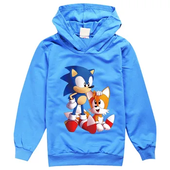 2-16Y Anime Sonic Ezis Karikatūra pelēkā vārna Bērniem, Hoodies Baby Girl sporta Krekls Bērnu Apģērbu, Zēnu Kostīms Ziemassvētku Mēteļi