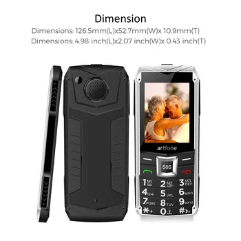 2,4 Collu Krāsu Ekrāns Lielo Taustiņu Mobilo Tālruni, Vecākiem, Artfone Dual SIM Dual Gaidīšanas Atbloķēt GSM SOS Mobilais Tālrunis(2G)