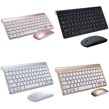2.4 G Bezvadu Tastatūru un Peli, Mini Multimediju Klaviatūras Peles Combo noteikti Notebook, Laptop Mac Desktop PC TV