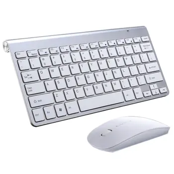 2.4 G Bezvadu Tastatūru un Peli, Mini Multimediju Klaviatūras Peles Combo noteikti Notebook, Laptop Mac Desktop PC TV