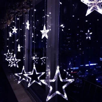 2.5 M 220V LED Ziemassvētku Zvaigžņu Vainags Aizkaru Gaismas Āra Stīgu Gaismas Pasaku lampas Ziemsvētki Koks Brīvdienu Kāzu JAUNO Gadu Dekori