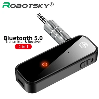 2 In 1 Bluetooth 5.0 Uztvērējs, Raidītājs Bezvadu Adapteris 3,5 mm Ligzdu Auto Audio Aux Austiņu 3,5 mm Audio Adapteri Bluetooth