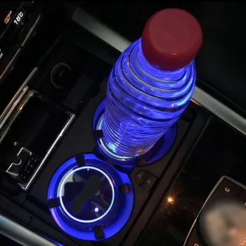 2 LED auto logo, ūdens kalniņi gaismas BMW, Toyota, Hyundai Audi 7-krāsu apkārtējās gaismas LED USB lādētāja gaismas Viegli uzstādīt