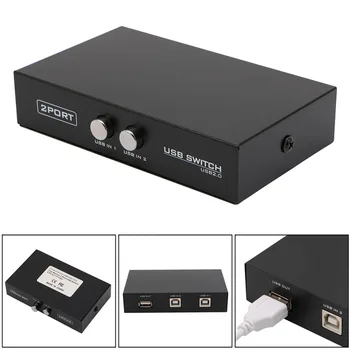 2 USB2 Porti.0 Koplietošanas Ierīce Switch Komutatoru Adapteris Kārba, DATORS, Skeneris, Printeris 10166