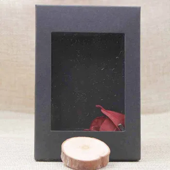 2 izmērs lāsumiem dāvanas, iepakojuma kastē ar logu Vintage kraftpapīrs /melns/balts papīrs rūtiņu kāzu konfektes, kūkas ziemassvētku dod priekšroku Dekori